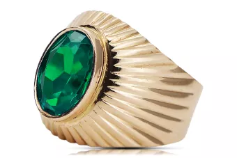 Or rose 14 carats vintage d'origine Émeraude Anneau Bijoux vintage vrc127r